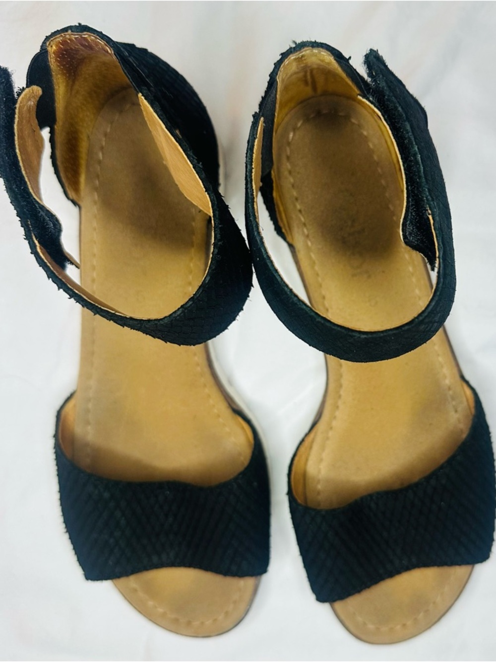 Gabor Black Suede Ankle Strap Sandals - Picture 4 of 5